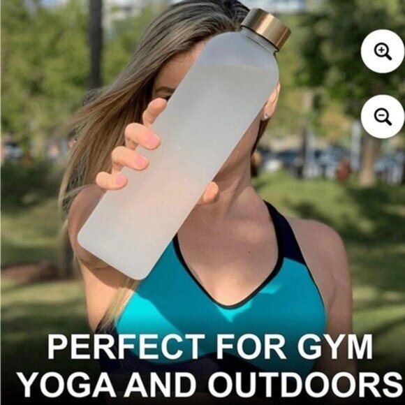 Frosted Water Bottle with Hourly Measurements - Picture 3 of 3